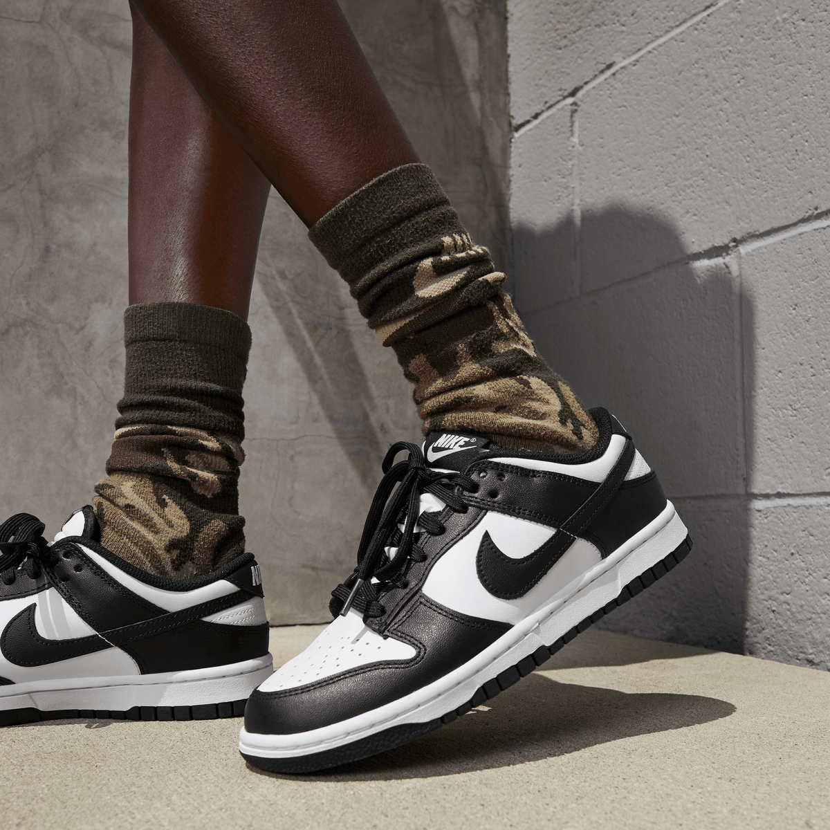 Womens Nike Dunk Low White Black Panda