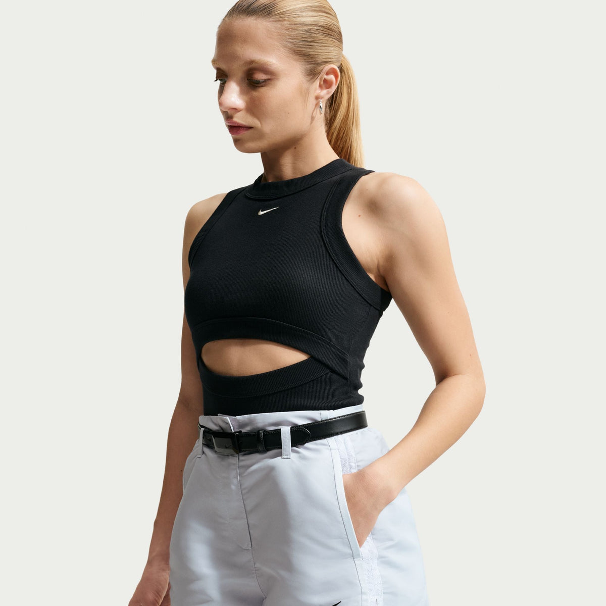 Womens Nike High-Waisted 2 Shorts Pure Platinum