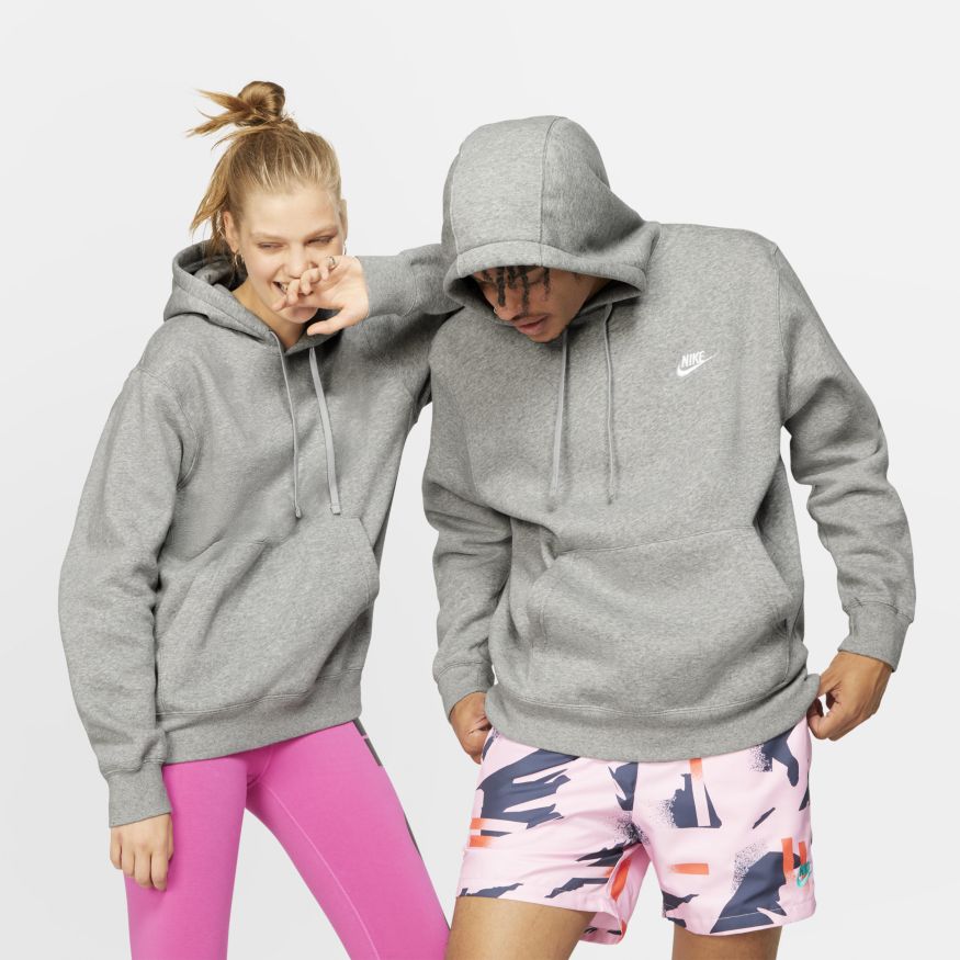 Mens Nike Sportswear Club Fleece Pullover Hoodie DK Grey Heather