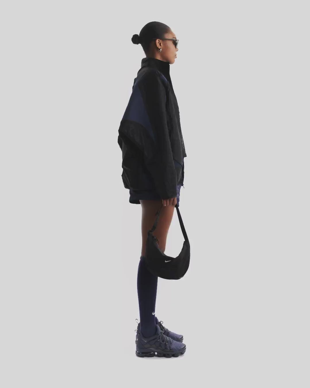 Womens Nike Oversized Lace Track Jacket Black