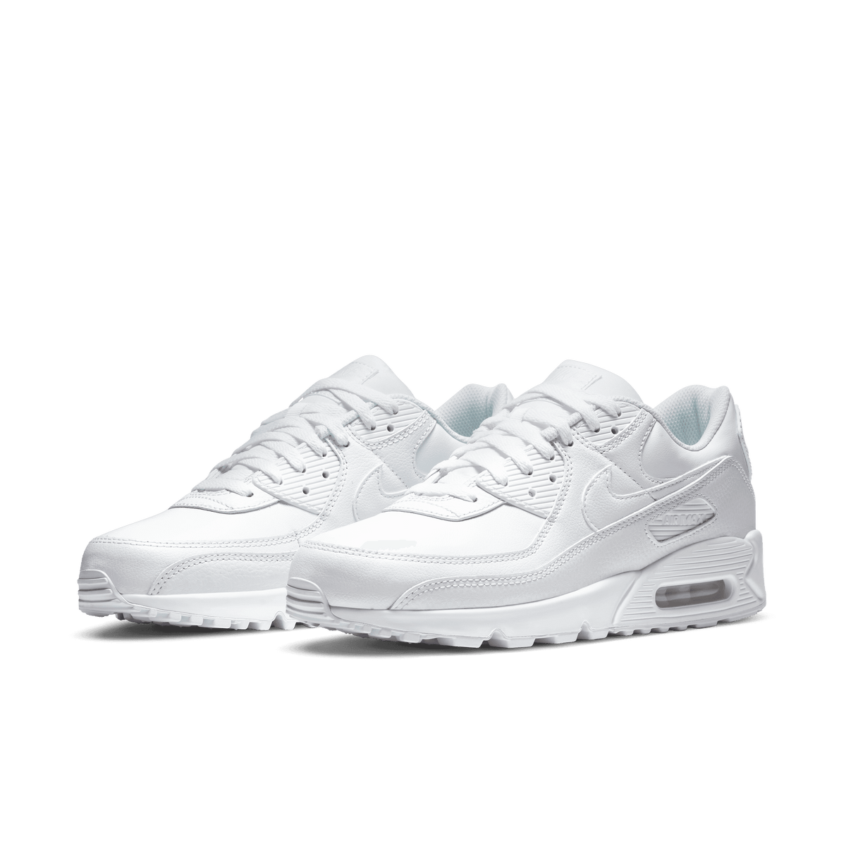 Mens Air Max 90 LTR Leather Triple White