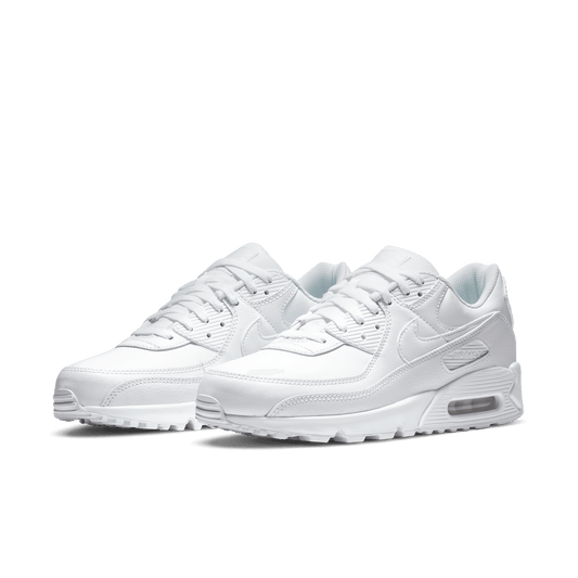 Mens Air Max 90 LTR Leather Triple White