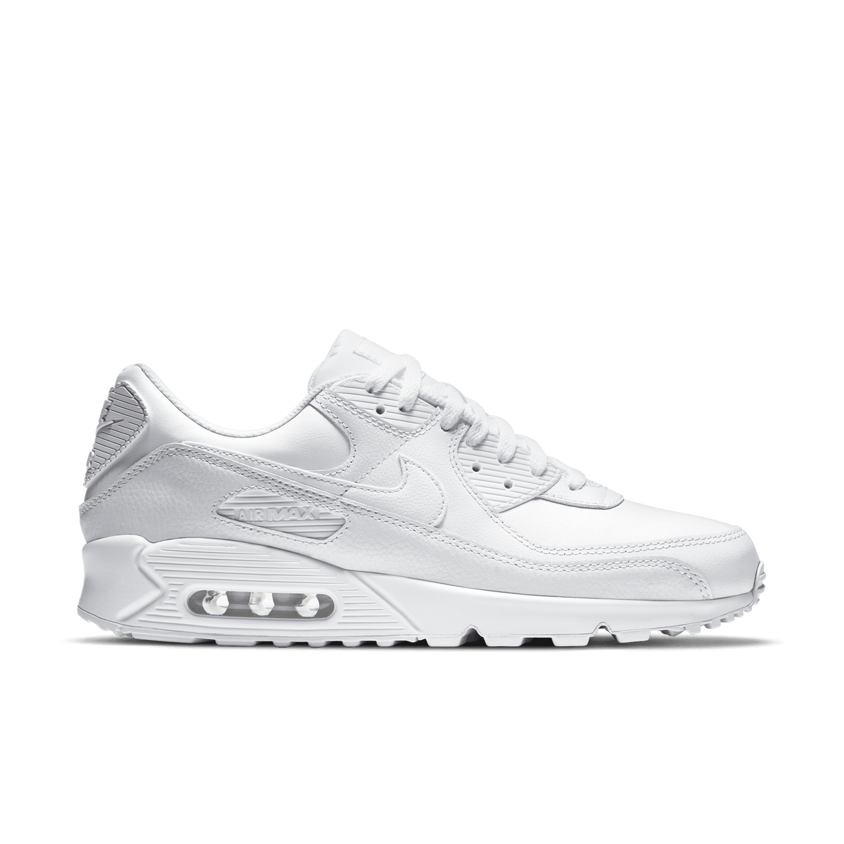 Mens Air Max 90 LTR Leather Triple White
