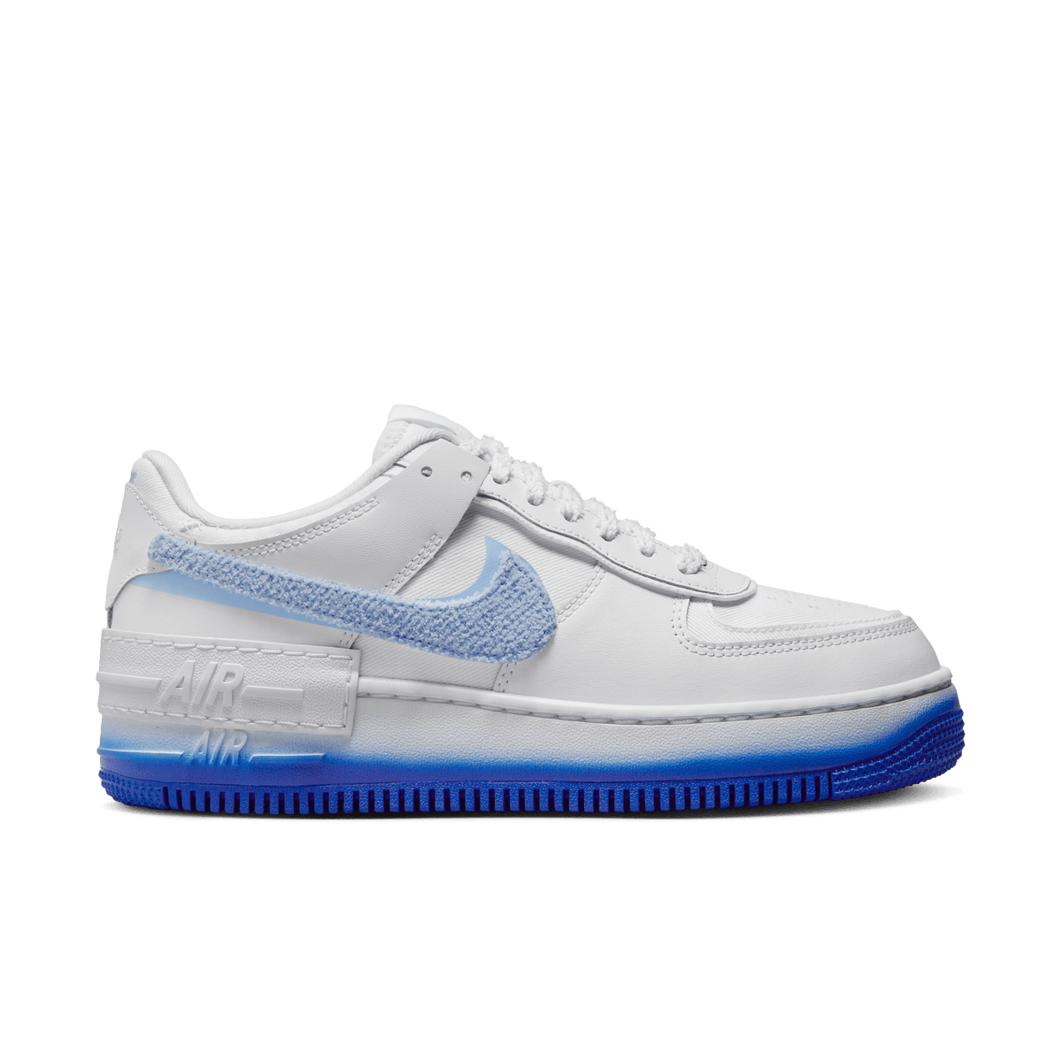 Womens Nike Air Force 1 Shadow Chenille Swoosh Blue Tint