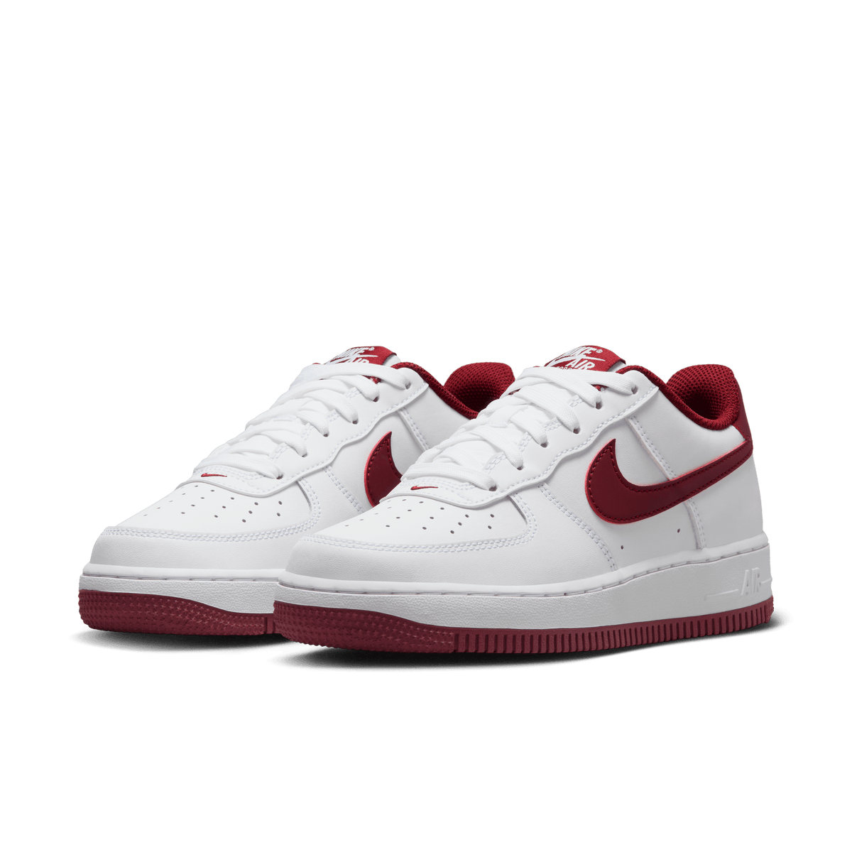 Big Kids Nike Air Force 1 White Team Red