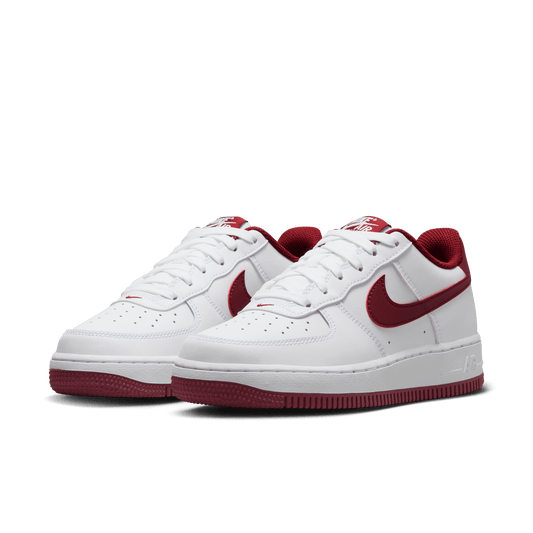 Big Kids Nike Air Force 1 White Team Red