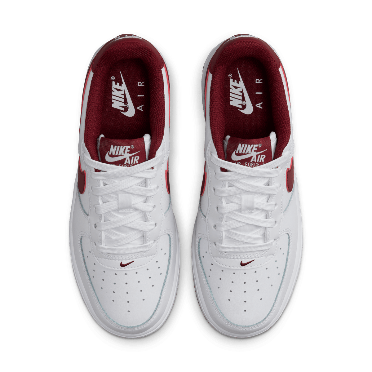 Big Kids Nike Air Force 1 White Team Red