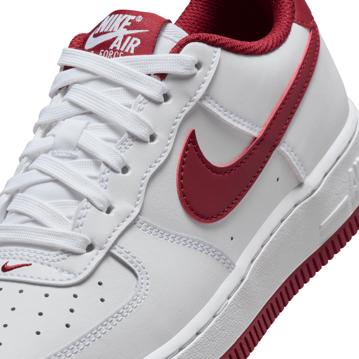Big Kids Nike Air Force 1 White Team Red