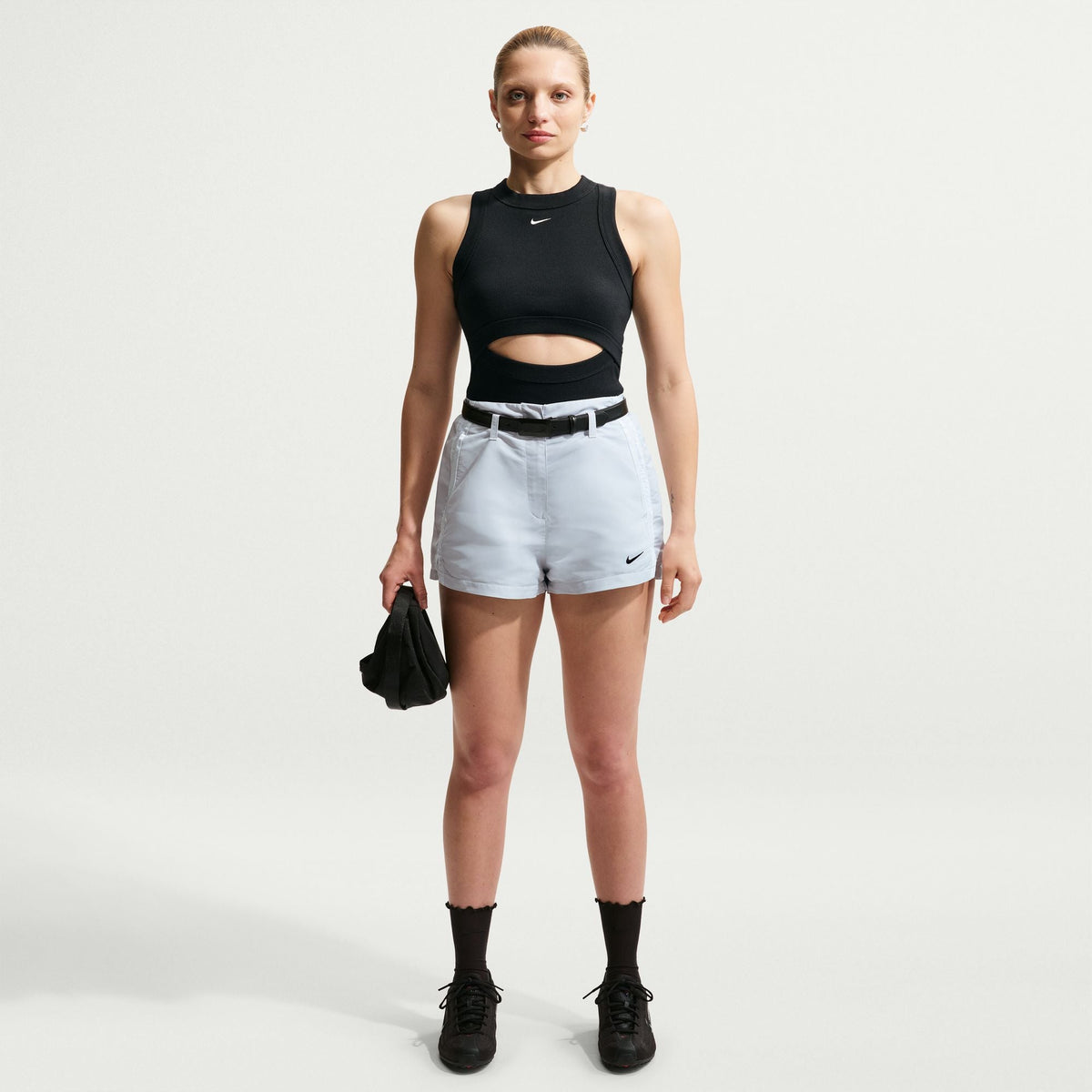 Womens Nike High-Waisted 2 Shorts Pure Platinum