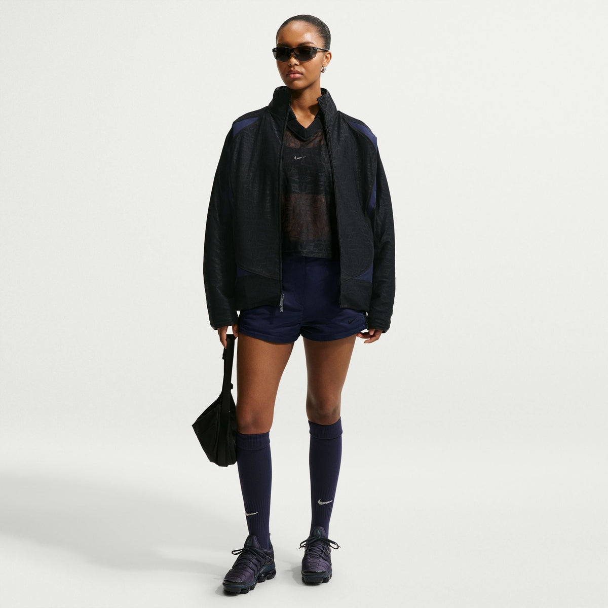 Womens Nike Oversized Lace Track Jacket Black