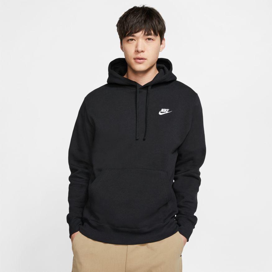 Mens Nike Sportswear Club Fleece Pullover Hoodie Black
