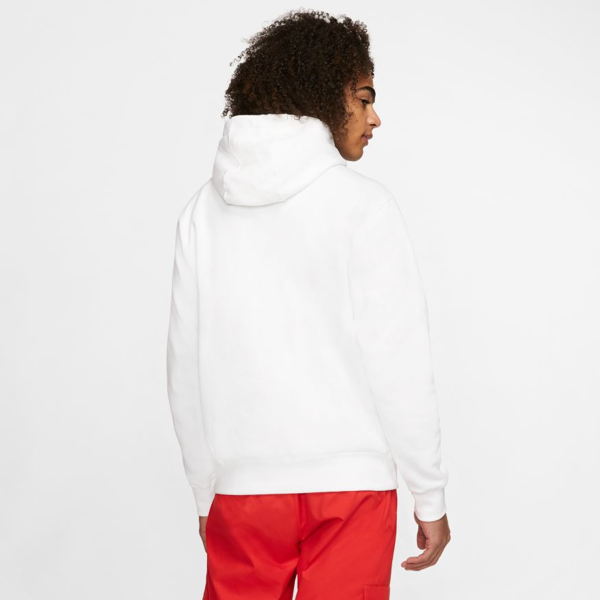 Mens Nike Sportswear Club Fleece Pullover Hoodie White Black