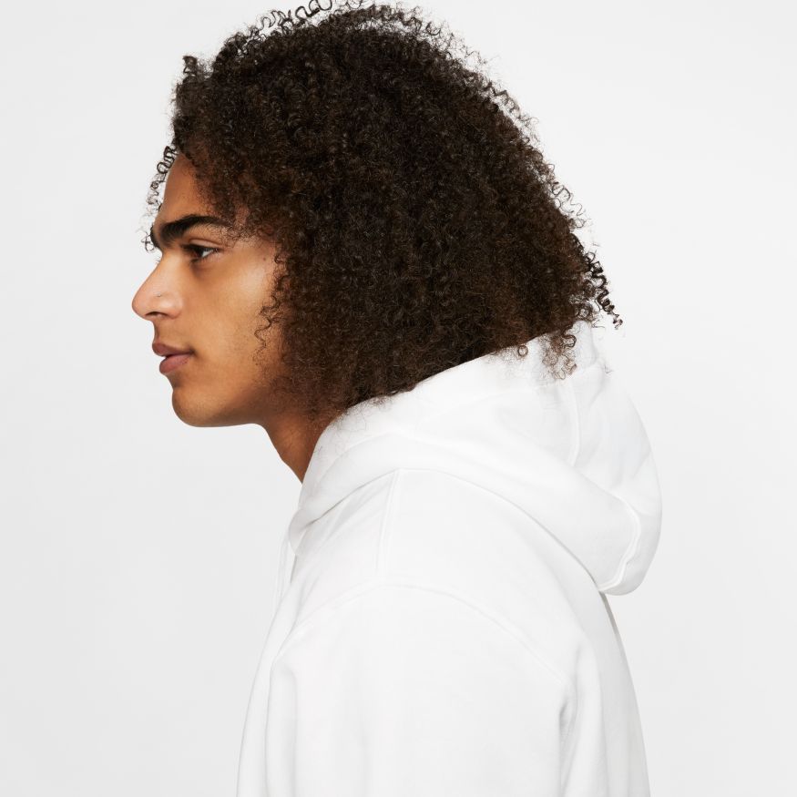 Mens Nike Sportswear Club Fleece Pullover Hoodie White Black