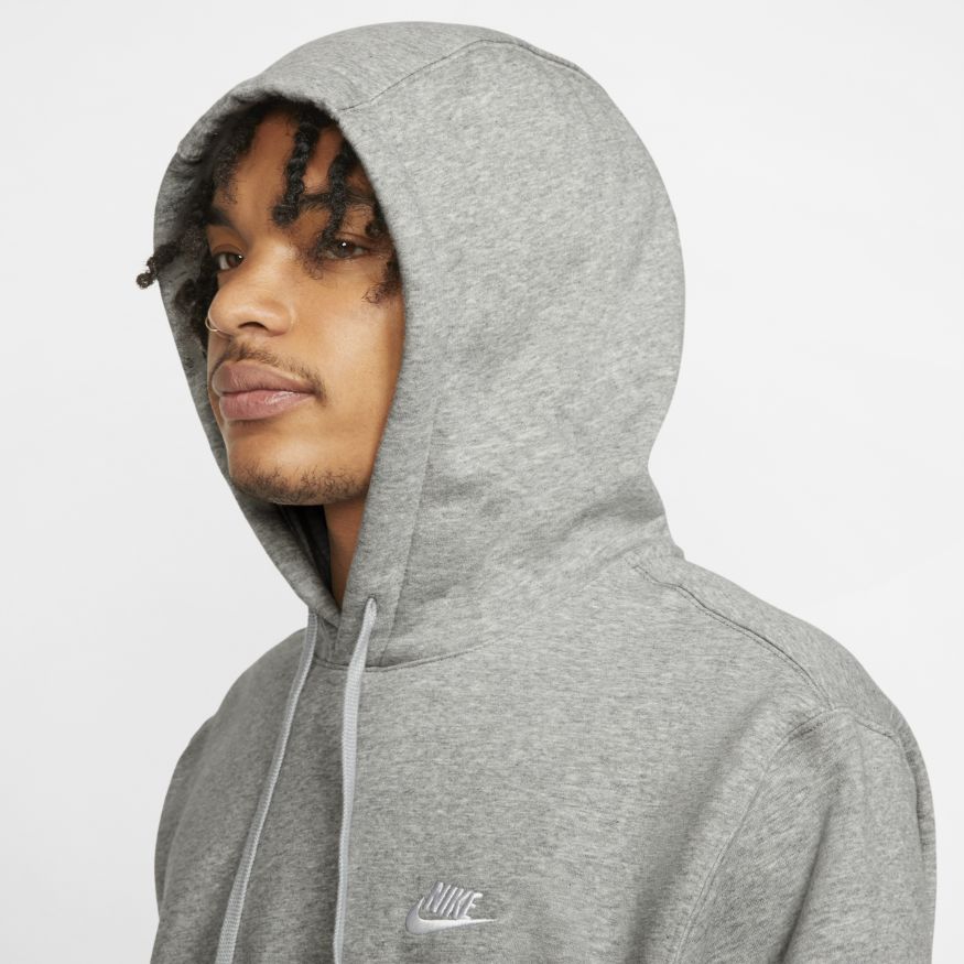 Mens Nike Sportswear Club Fleece Pullover Hoodie DK Grey Heather