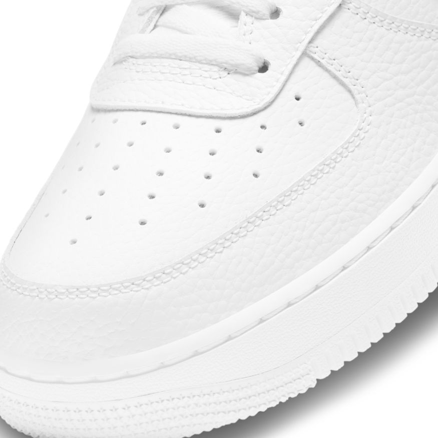 Mens Nike Air Force 1 07 White Black Pebbled Leather
