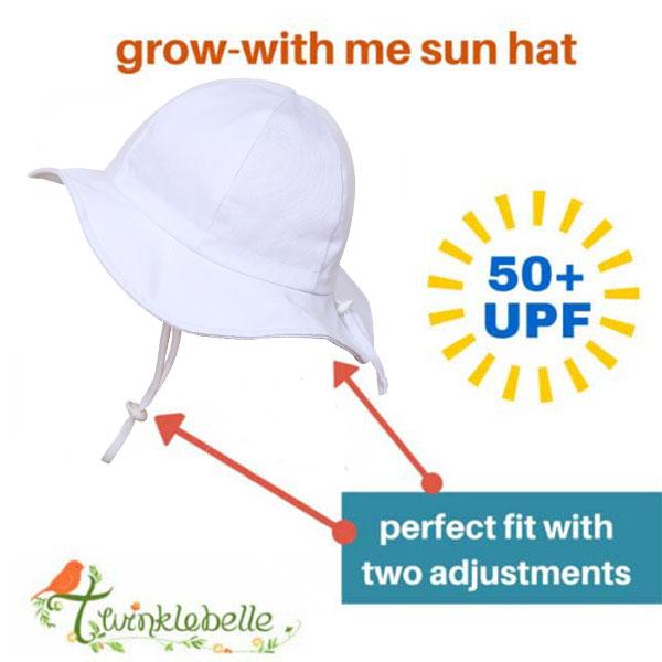 Jan & Jul  Grow-With-Me Sun Hat White